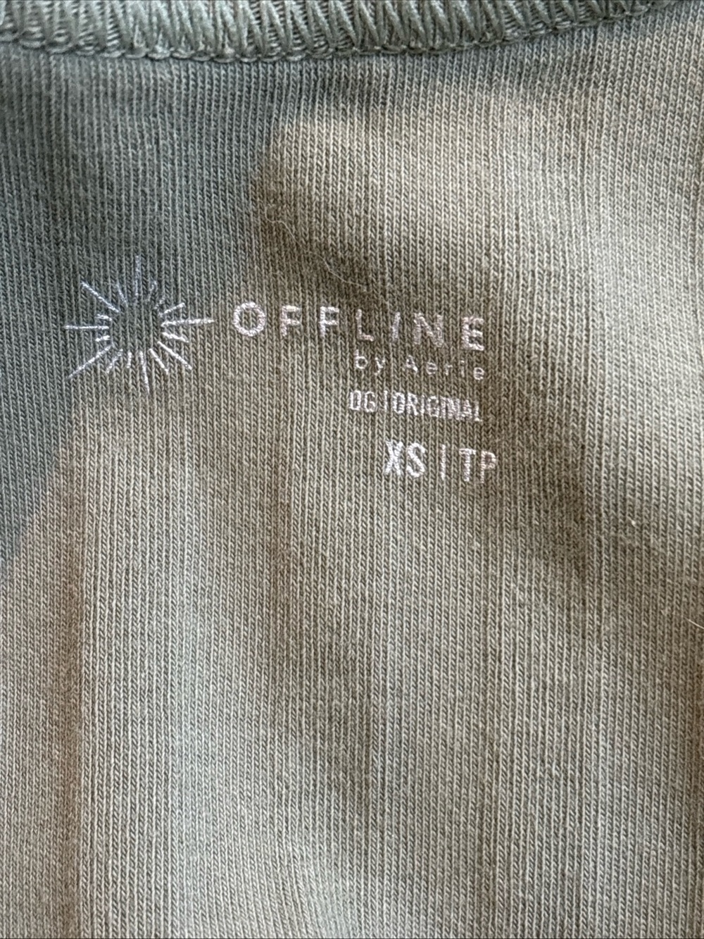 Offline By Aerie OG Groove Midi Dress Size XS Green Ribbed Stretch Side Slit - Picture 7 of 10